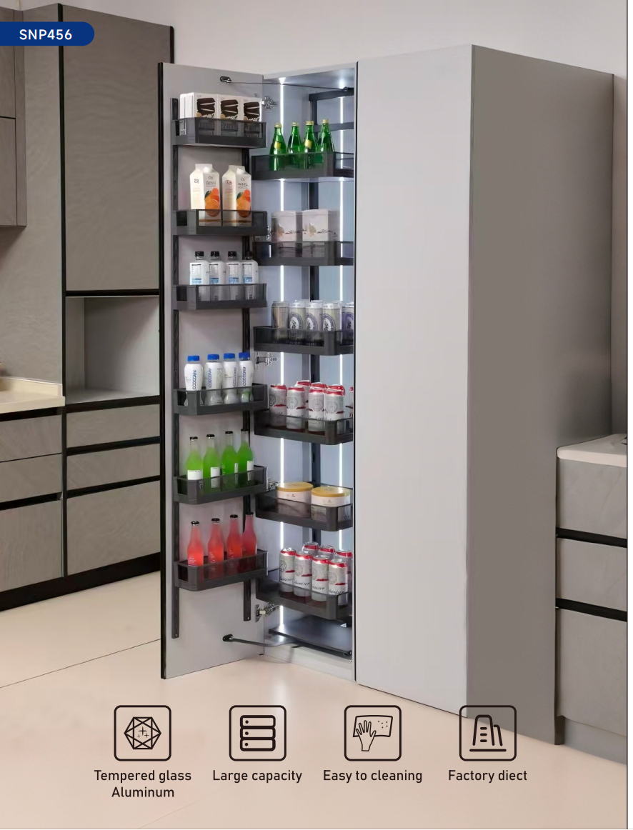 Sinoart Multi-Layer Tall Kitchen Storage Glass Organizer Unit SNP456