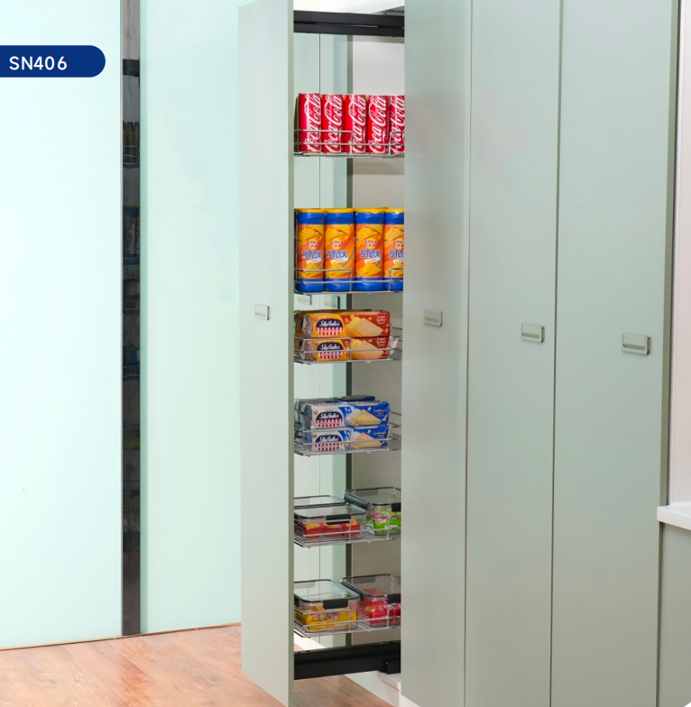 Sinoart Multi-Layer Tall Kitchen Storage Pull-out Wire Organizer Unit SN406